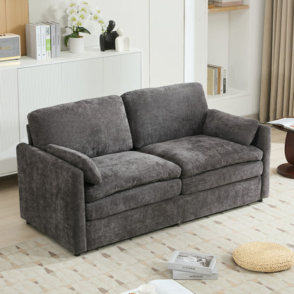 Cozy Upholstered Plush Cushion Loveseat Sofa For Living Room