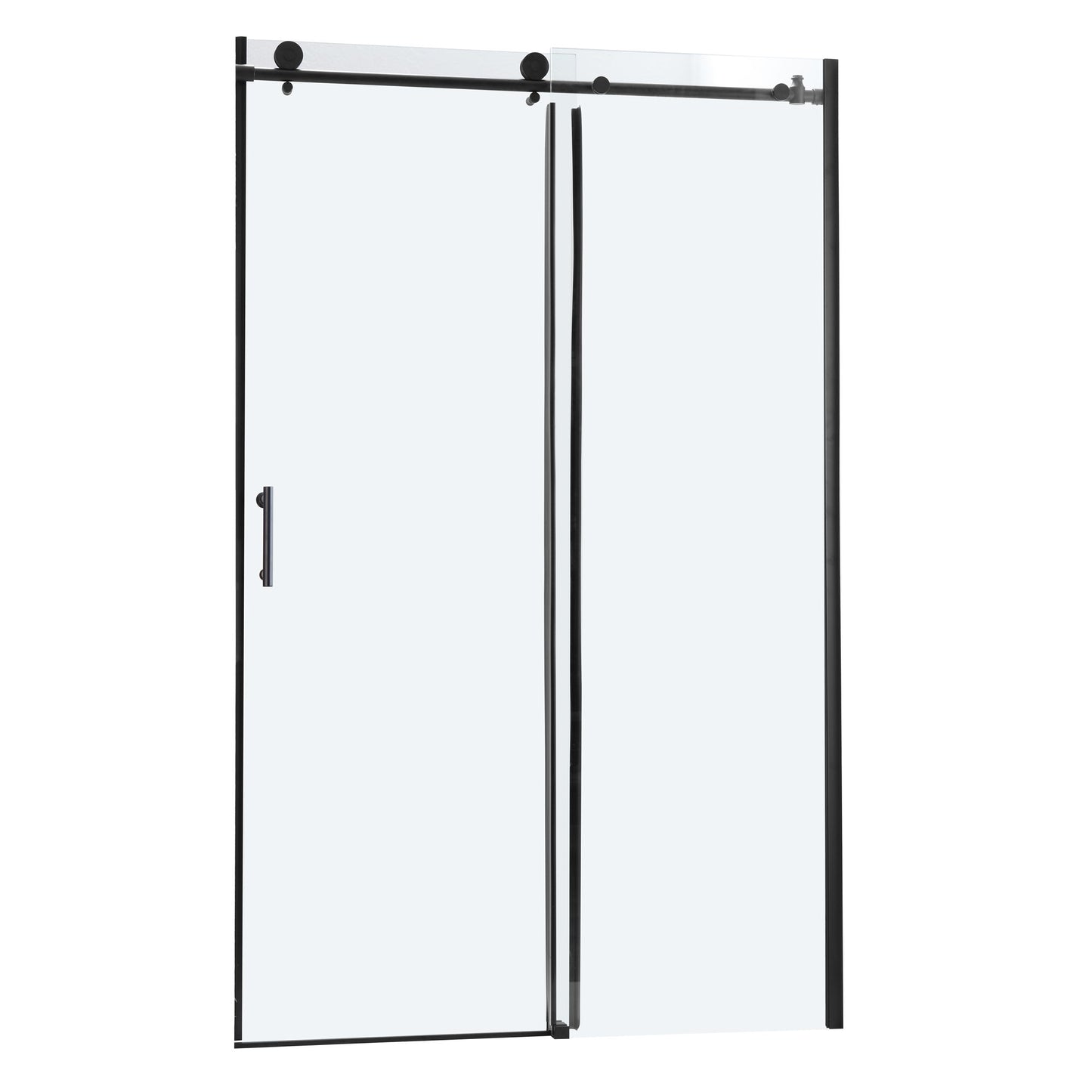 Single Sliding Bypass Shower Door Enclosure With Tempered Glass