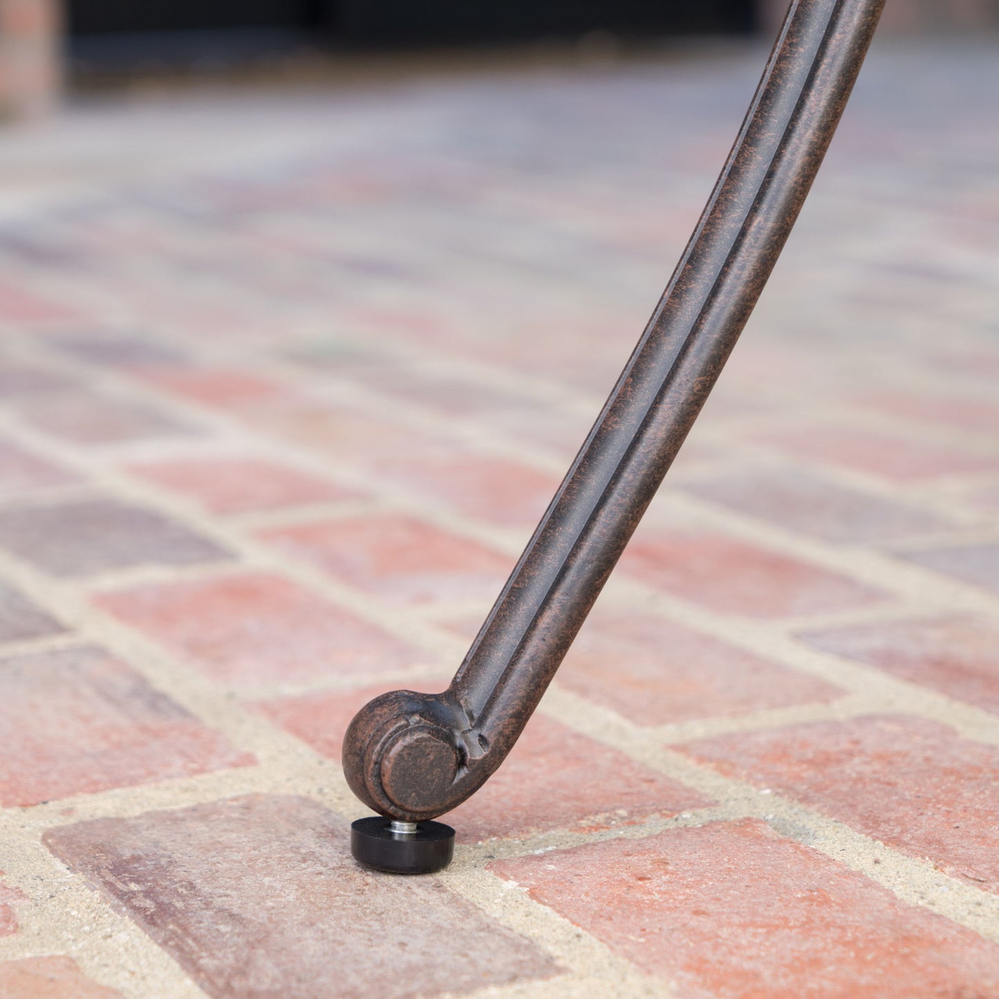Traditional Style Cast Aluminum Bar Table With Lattice Design And Umbrella Holder - Bronze
