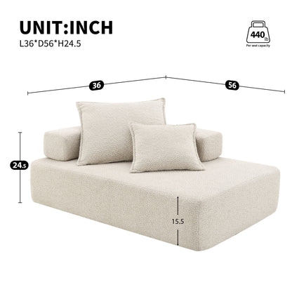 Frame For Oversized Modular U Shaped Sectional, Floor Couch Convertible Compressed Couch Spacious Foam Filled Sofa