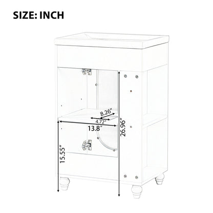 Modern Bathroom Vanity With Sink, Adjustable 2 Tier Shelf