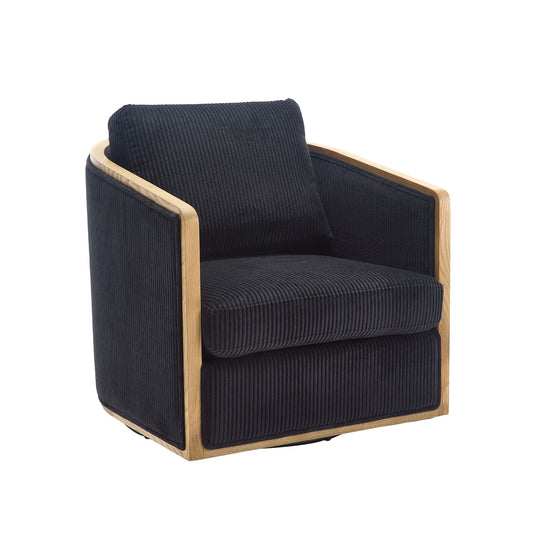 Corduroy Barrel Chair, 360 Degree Swivel