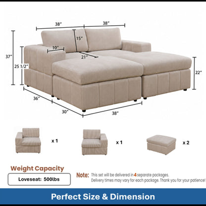 Modular Sectional Sofa, Reversible Set