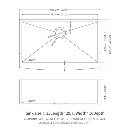 Farmhouse Kitchen Sink Stainless Steel Apron Front