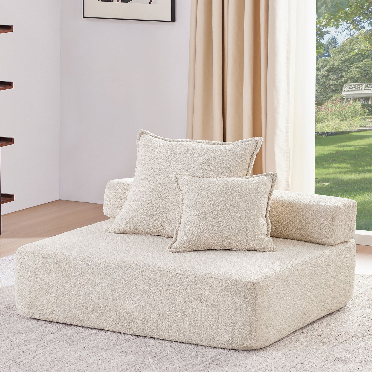 Frame For Oversized Modular U Shaped Sectional, Floor Couch Convertible Compressed Couch Spacious Foam Filled Sofa