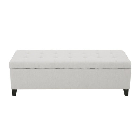 Upholstered Storage Ottoman Bench, Foot Rest For Bedroom