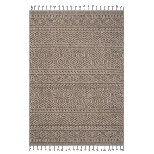 Guros - 8' X 10' Geometric Indoor / Outdoor Area Rug - Mocha