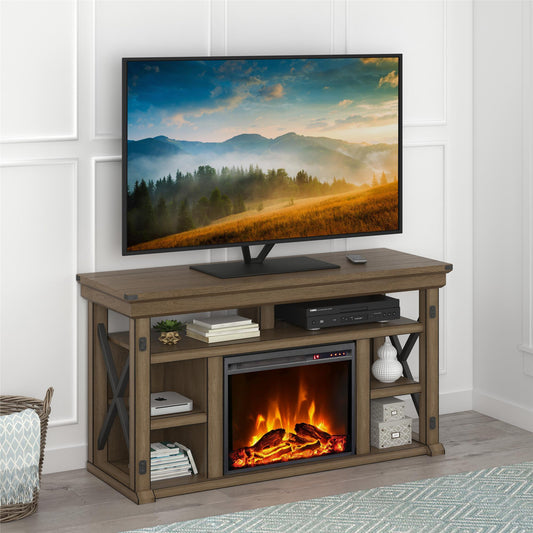 Wildwood - Fireplace TV Stand - Gray