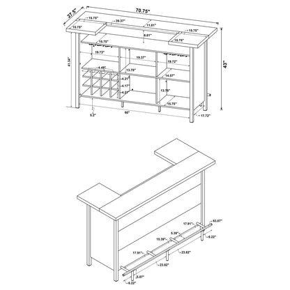 Lampton - Freestanding Home Bar - Oak