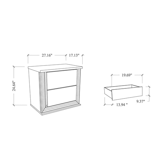 Moon - Smooth Nightstand With LED - White