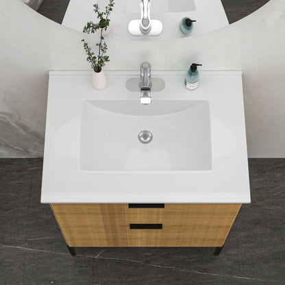 Premium Rectangular Vanity Top With Single Faucet Hole And Overflow