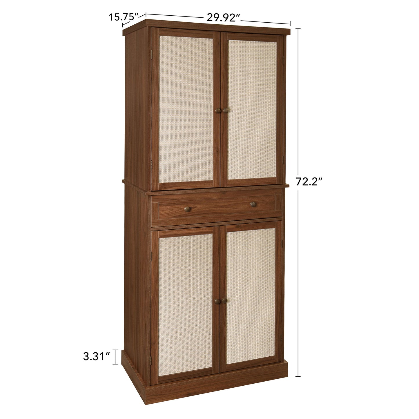 4 Door Storage Cabinet With 1 Drawer, With 4 Adjustable Inner Shelves