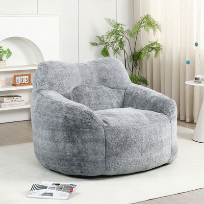 Beanbag Sofa Chair With Armrests Stuffed High Density Foam