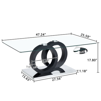 Contemporary Style Glass Top Coffee Table