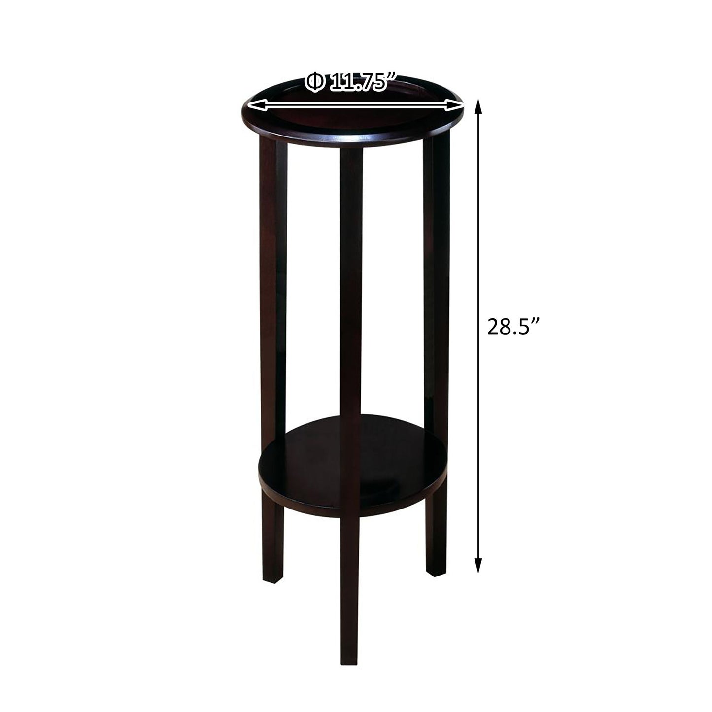 Round Accent Table With Open Shelf - Espresso