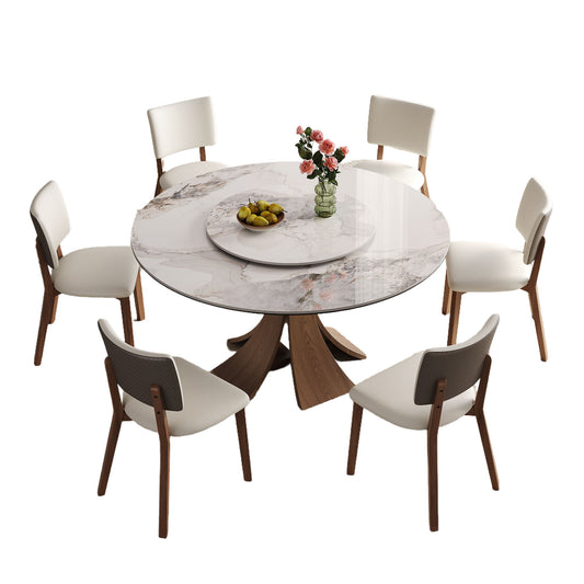 Dining Table Set With Wooden Base