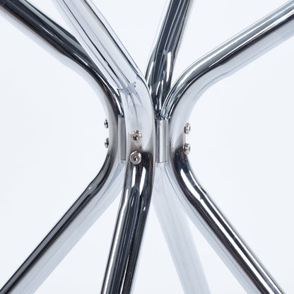 Compact Dining Table With Glass Top - Chrome