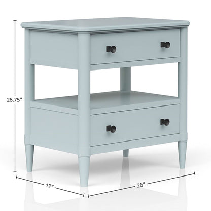 Open Nightstand With 2 Drawers