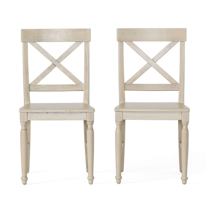 Dining Chair With X Shaped Back (Set of 2)