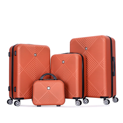 4 Piece Lightweight Suitcase, Makeup Box, Aircraft Wheels