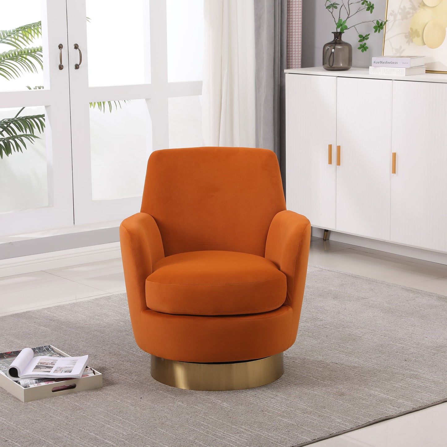 Teddy Swivel Barrel Chair, Swivel Accent Chairs Armchair For Living Room