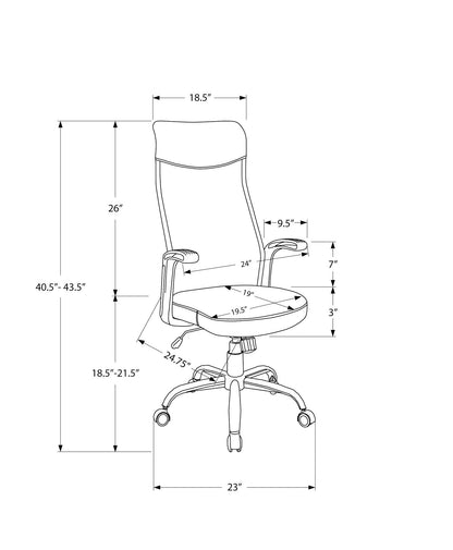 Office Chair, Adjustable Height, Swivel, Armrests, Contemporary & Modern