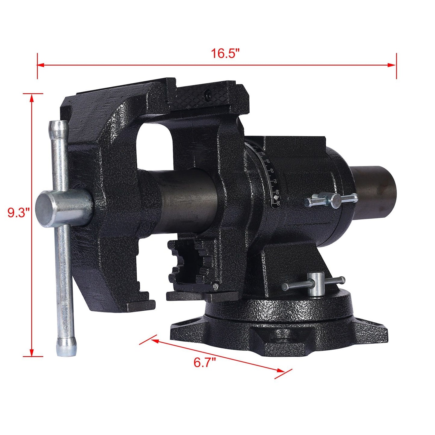 Heavy Duty 5" Multi Jaw Rotating Bench Vise With 360 Degree Swivel Base And Head