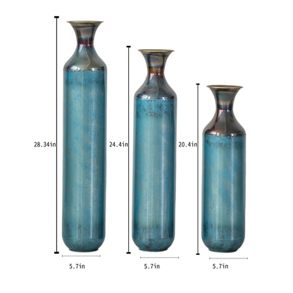 Modern Droplet Shaped Floor Vase Set, 3 Piece Home Decor