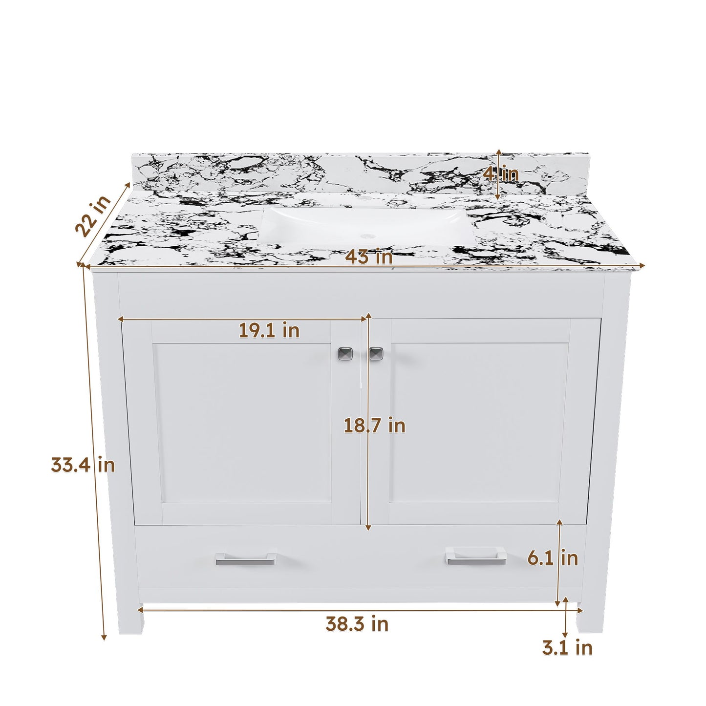 Bathroom Vanity & Storage - White