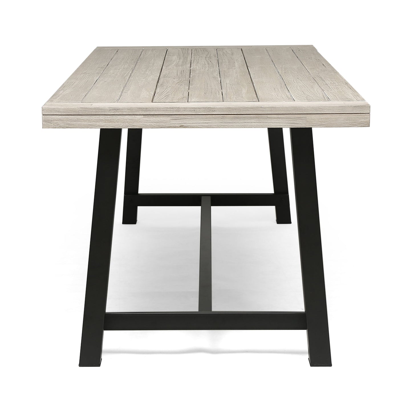 Equilibrium - Outdoor Dining Table With Wooden Frame And Slat Top