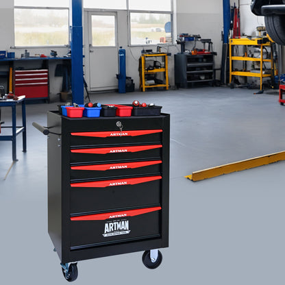 Rolling Metal Tool Chest With Drawers, Steel Storage Cabinet With Ball Bearing Slides