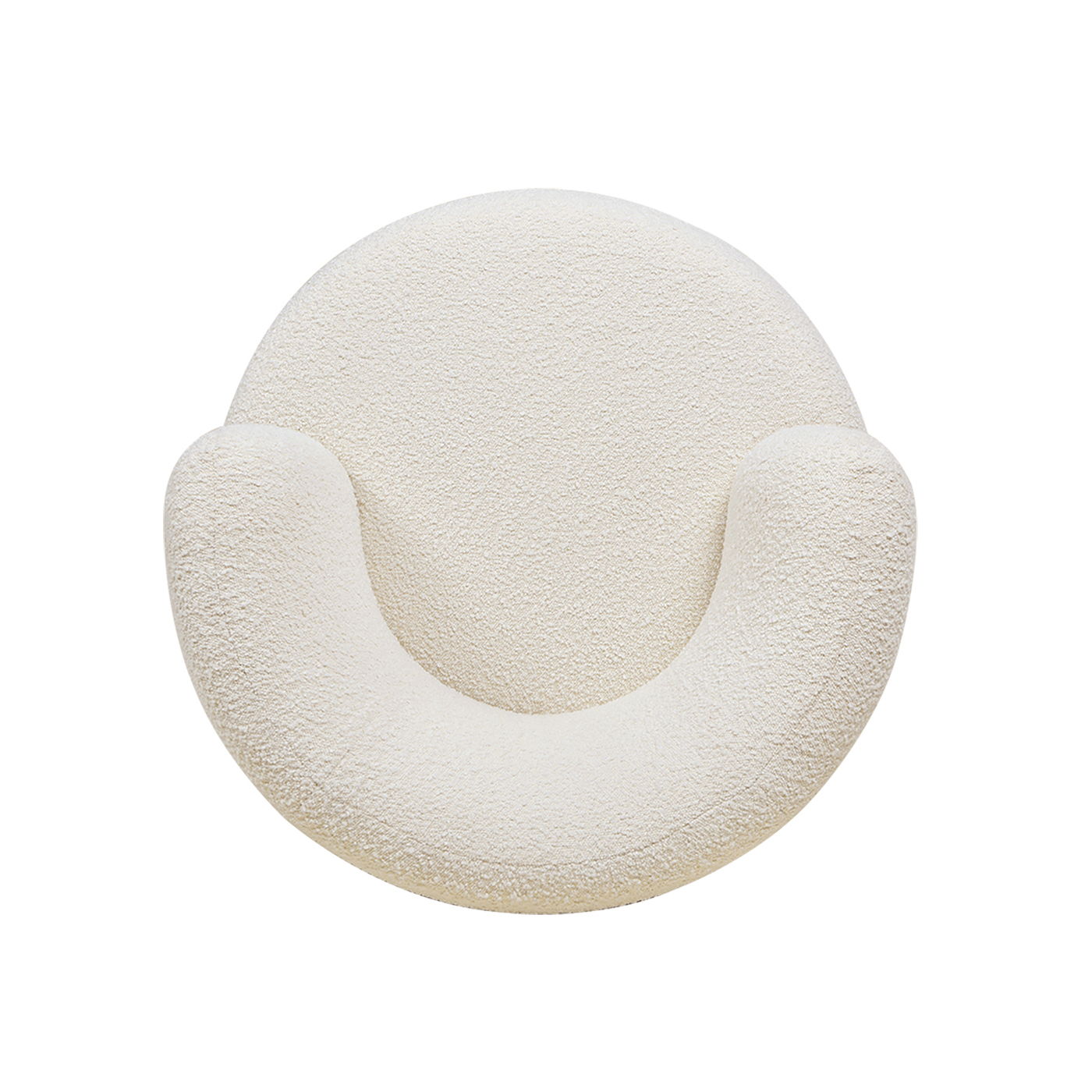 Fuji - 360 Swivel Low Barrel Back Accent Chair - Ivory White