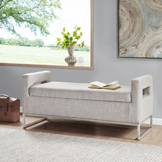 Crawford - Soft Close Storage Bench With Open Sides - Gray