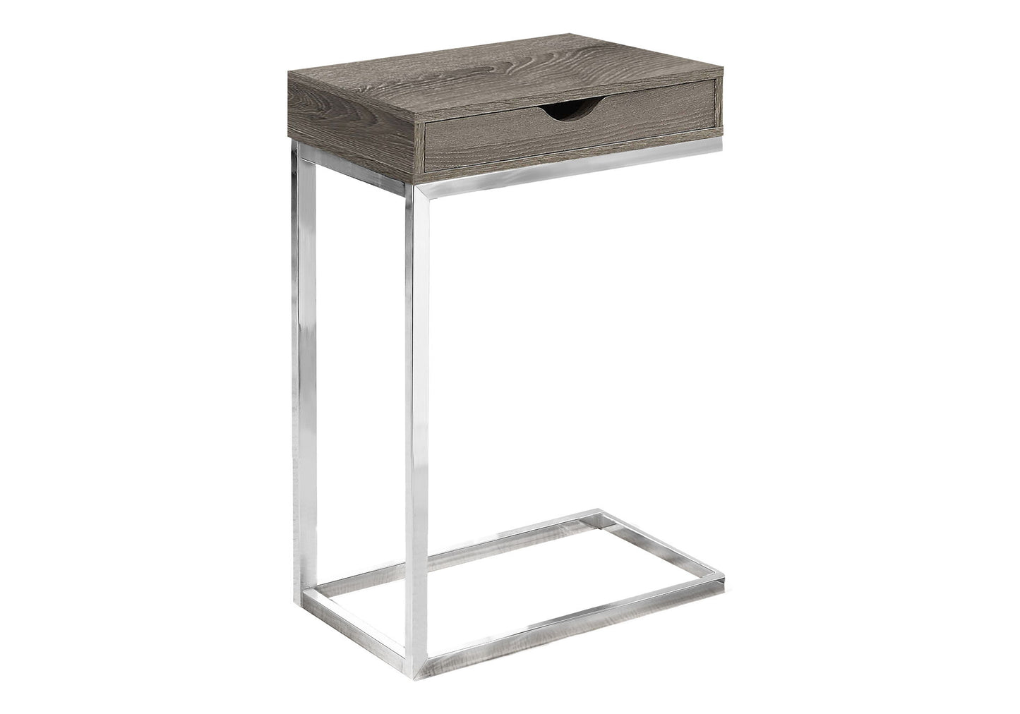 C-Shaped Accent Table Storage Drawer For Living Room