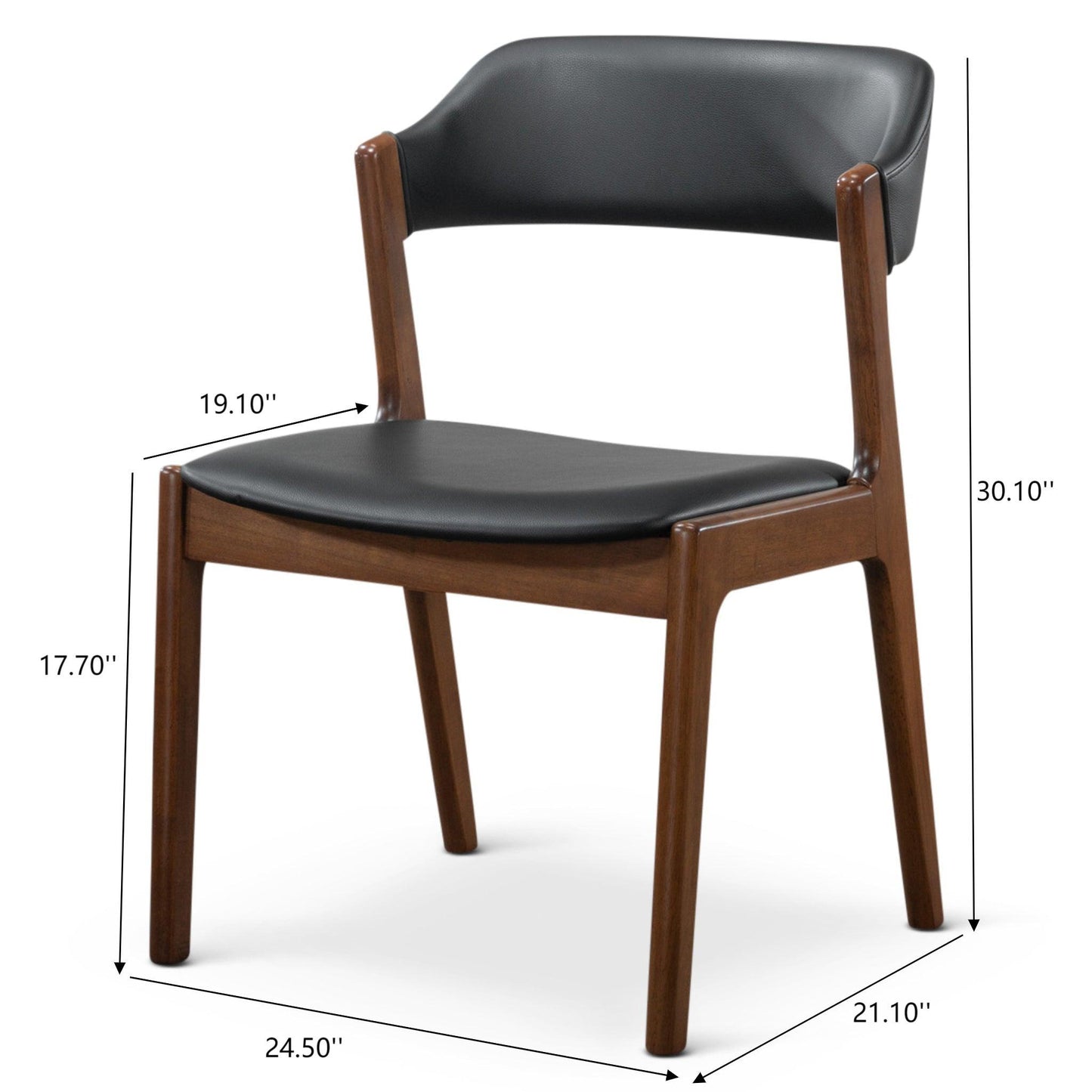 Enzo - Dining Chair (Set of 2) - Black / Brown
