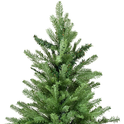 Unlit 7Ft Christmas Tree With Dense Branches, Hinged Design, Realistic Look - Green