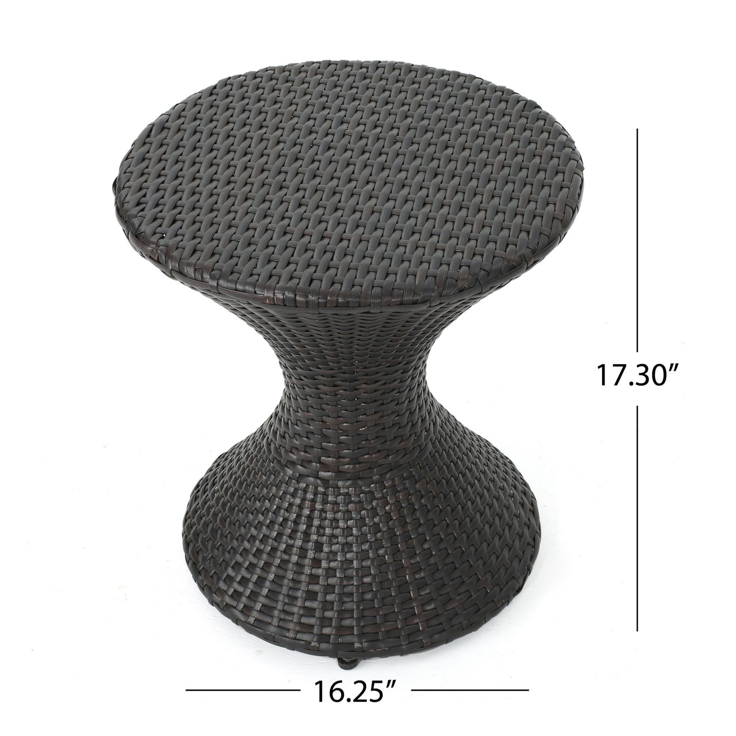 Highest Quality Wicker Hourglass Shaped Side Table - Brown Multi