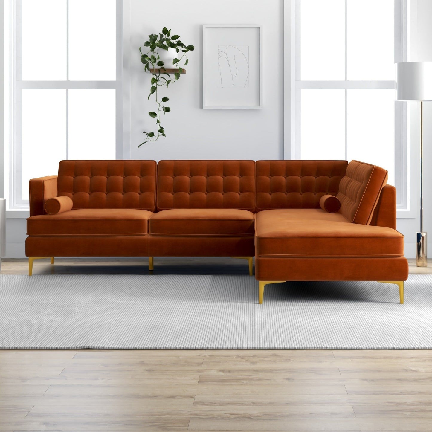 Brooke - Velvet Sectional Sofa