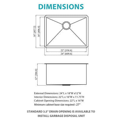 Undermount Kitchen Sink With Deep Single Bowl