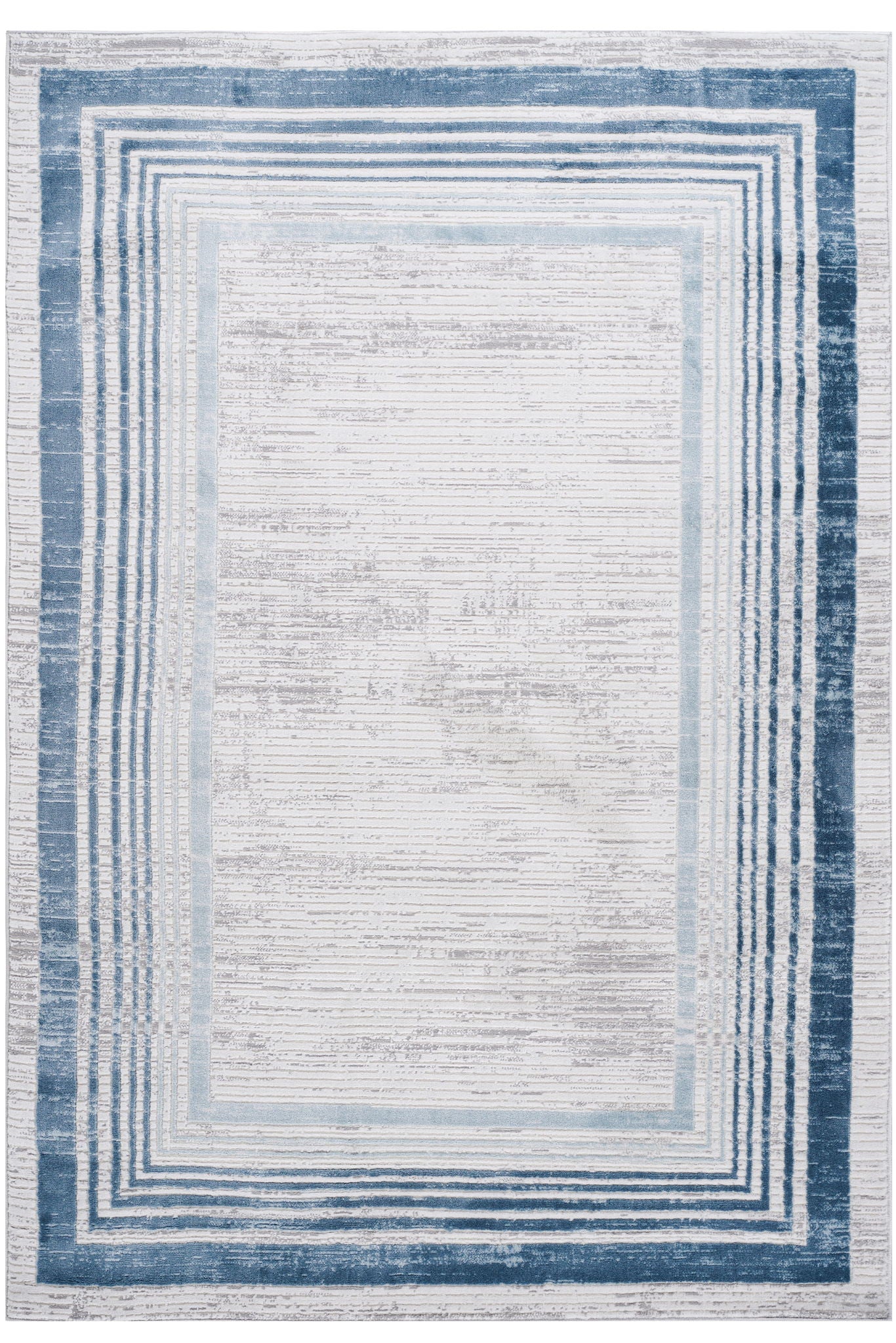 Marfi - 8' X 10' Bordered Area Rug - Blue / Ivory