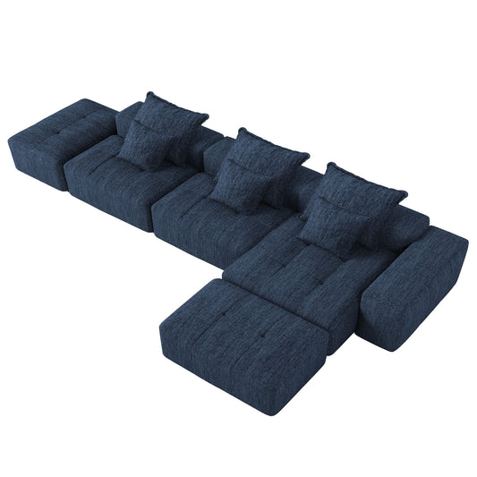 Modern Oversized Diy Combination Modular Sectional Sofa & Pillows