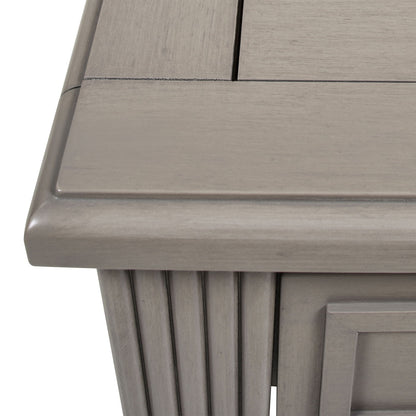 Dauphin - Storage Shelf Side Table - Gray Cashmere
