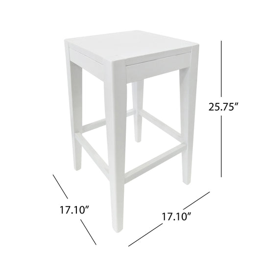Counter Barstool (Set of 2), Rubber Wood - White