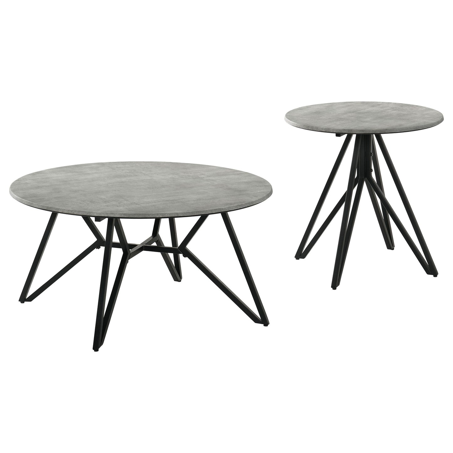 Garfield - 2 Piece Round Smarttop Coffee And End Table Set - Cement Gray