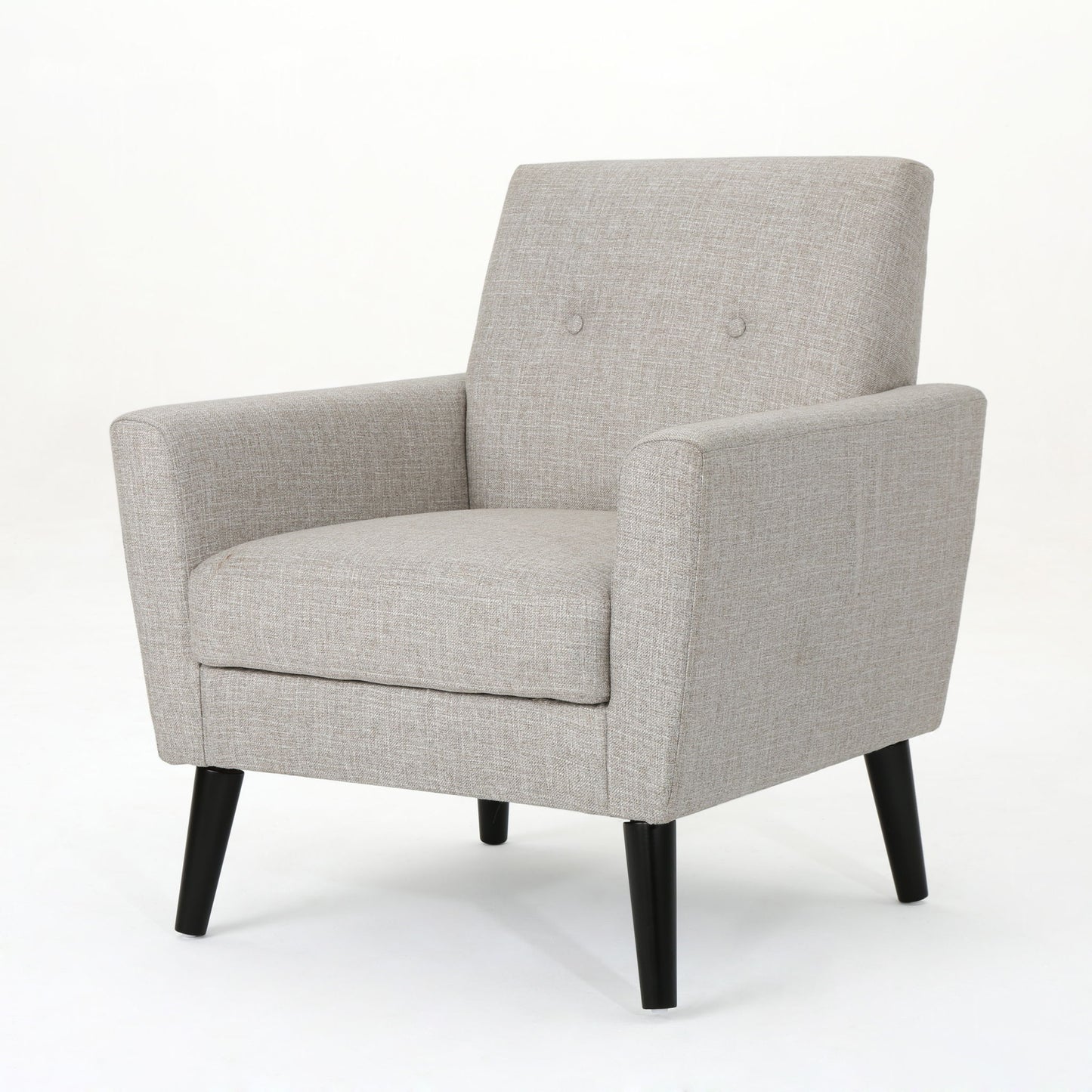 Contemporary Club Chair With Nailhead Trim Fabric And Birch Wood Legs