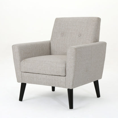 Contemporary Club Chair With Nailhead Trim Fabric And Birch Wood Legs