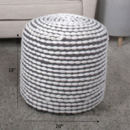 River - Handcrafted Cylindrical Pouf Water Resistant Fabric