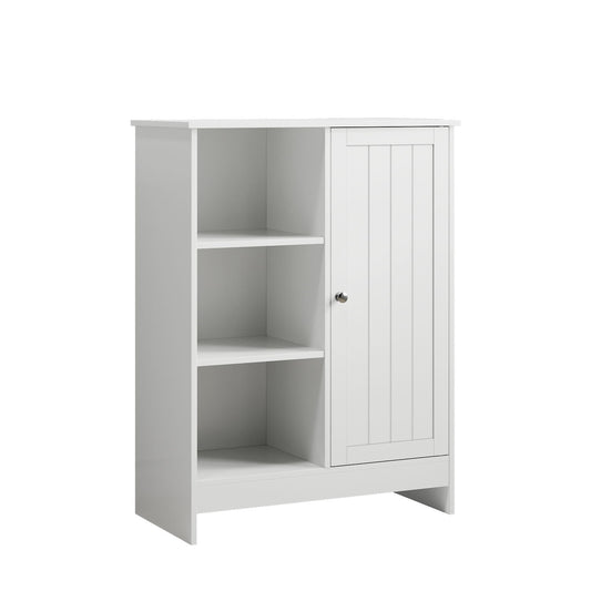 Classic Freestanding Bathroom And Kitchen Storage Cabinet With Adjustable Shelves - White