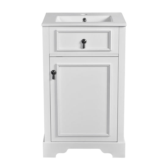 Elegant Bathroom Vanity With Ceramic Sink, Soft Close Door, Adjustable Shelf