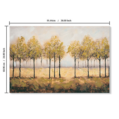 Wall Art Decor Canvas Print Autumn Embellishments Plant Forest Abstract Tree - Tan Leaves